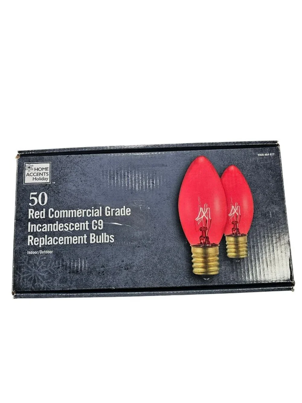 50ct Red Commercial Grade Incandescent C9 Replacement Glass Bulbs In/Outdoor E17